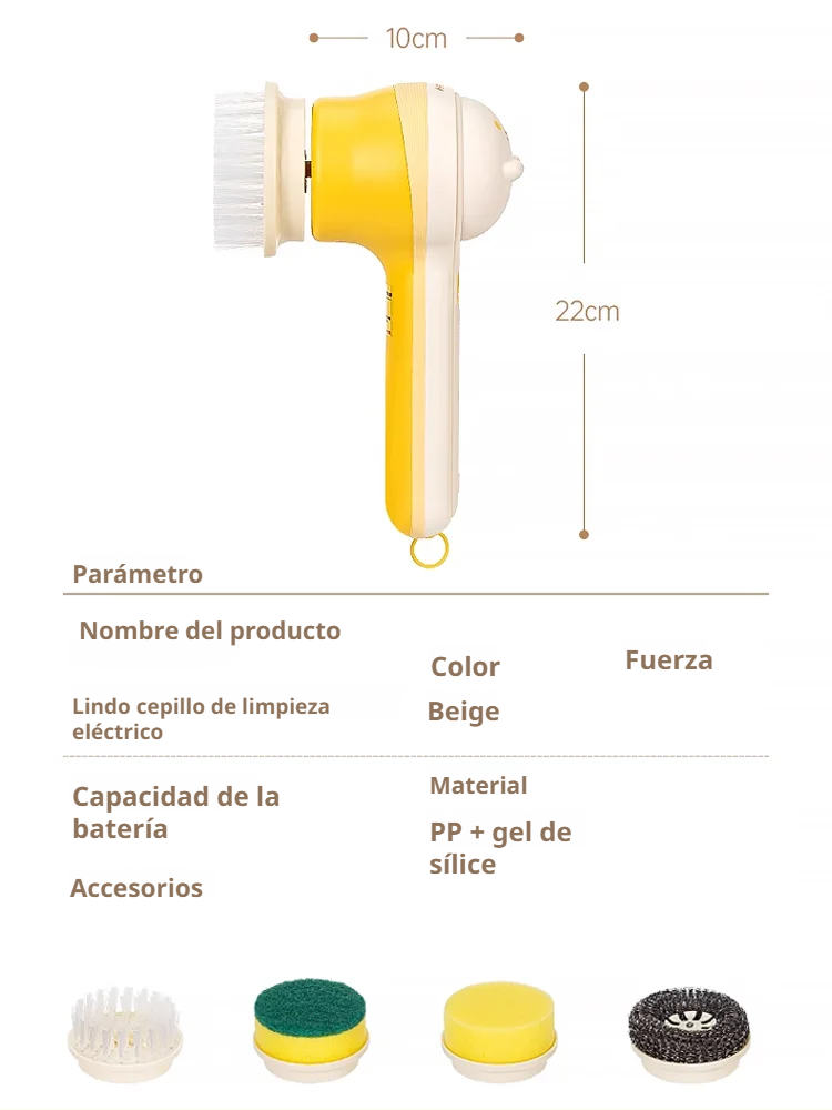 Cepillo de limpieza eléctrico inalámbrico multifuncional