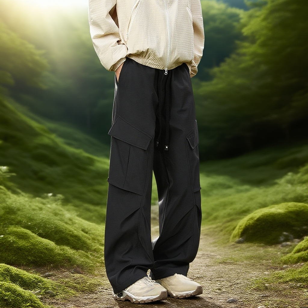 Volné rovné pracovní kalhoty do deště, outdoorové, nadměrné