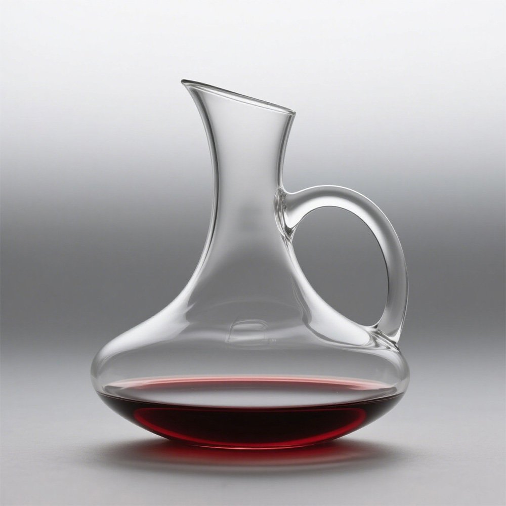 高級ガラス製ワインデキャンタの美しい曲線