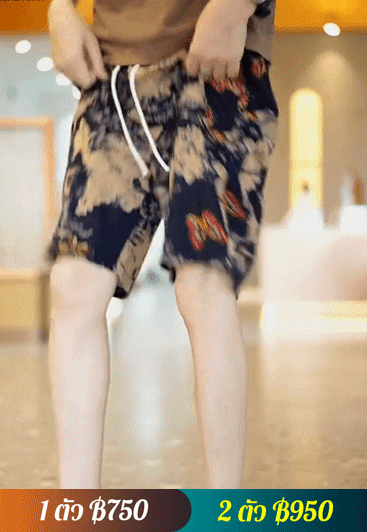 [ฤดูร้อนที่ร้อนแรง] กางเกงชายหาดผ้าไหมเย็นพิมพ์ลายเก๋ไก๋ระบายอากาศ