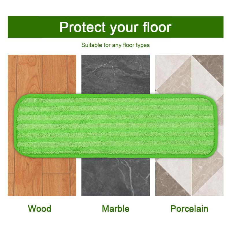 Microfiber flat mop pad for wet and dry cleaning