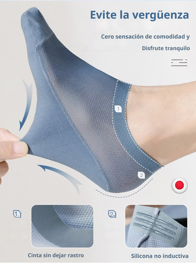 Detalle de la malla transpirable en calcetines antiolor