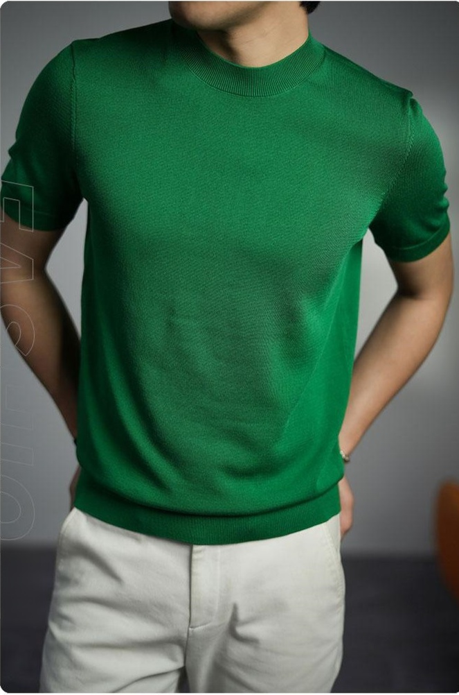 インポート糸を使った上質なメンズTシャツの生地アップ