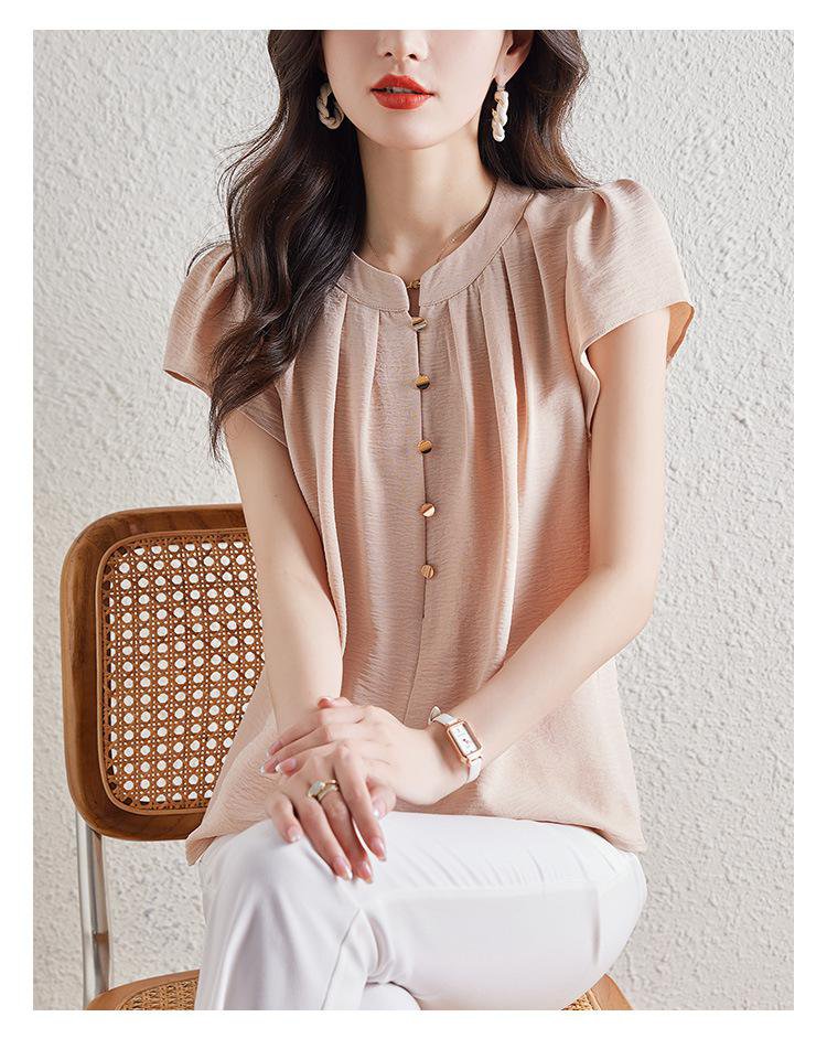 모던 스타일의 통근녀 반팔 셔츠