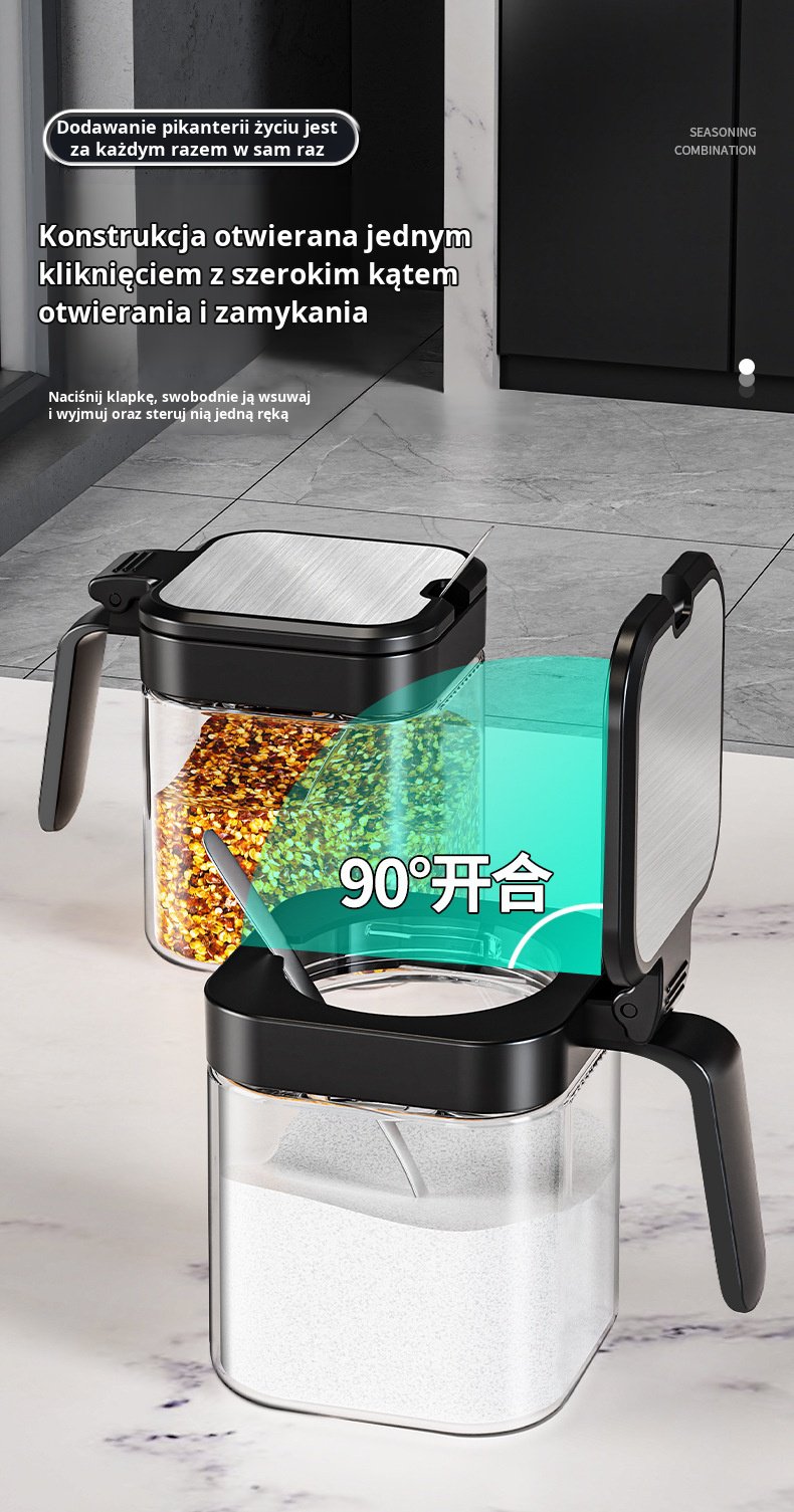 Praktyczny organizer do przypraw z przezroczystego szkła