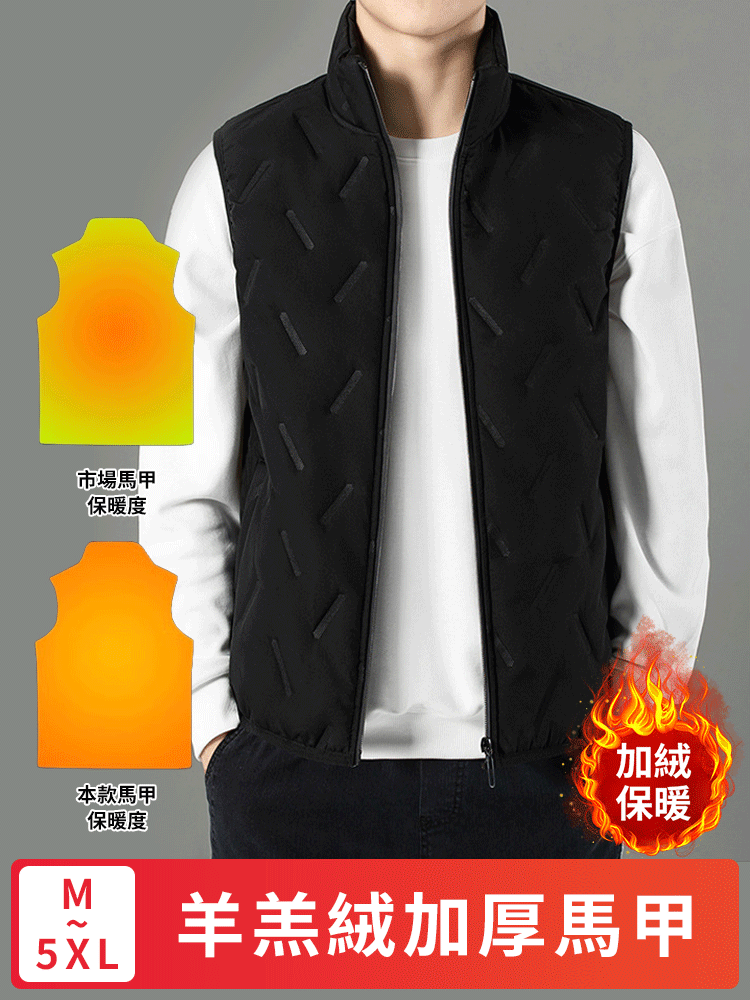 男秋冬季保暖羊羔絨馬甲