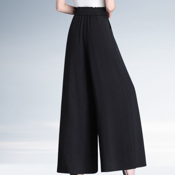 レディース夏ファッションワイドパンツ・ゆったり体型カバー