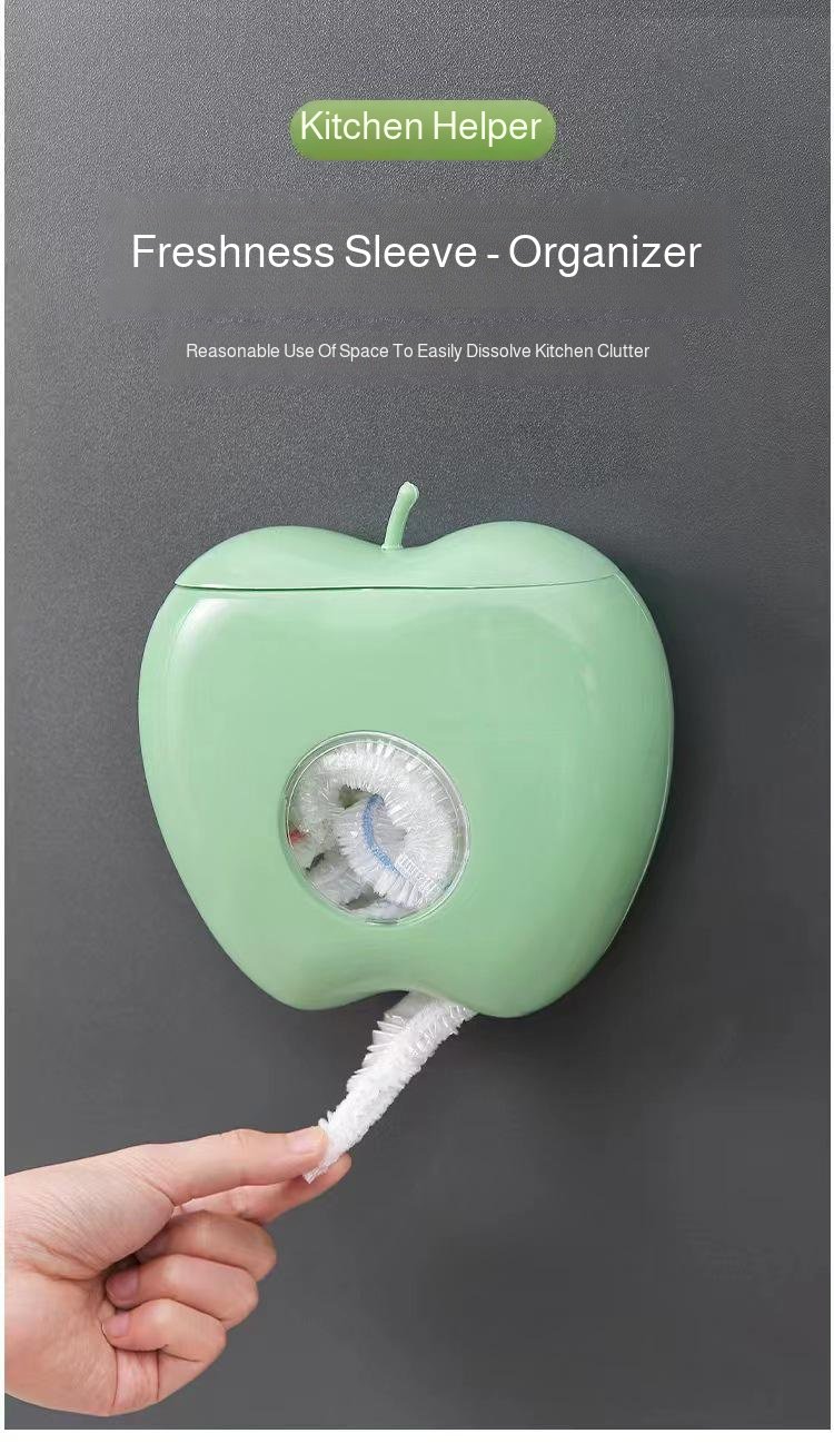 Multifunctional apple-shaped storage box mounted on kitchen wall