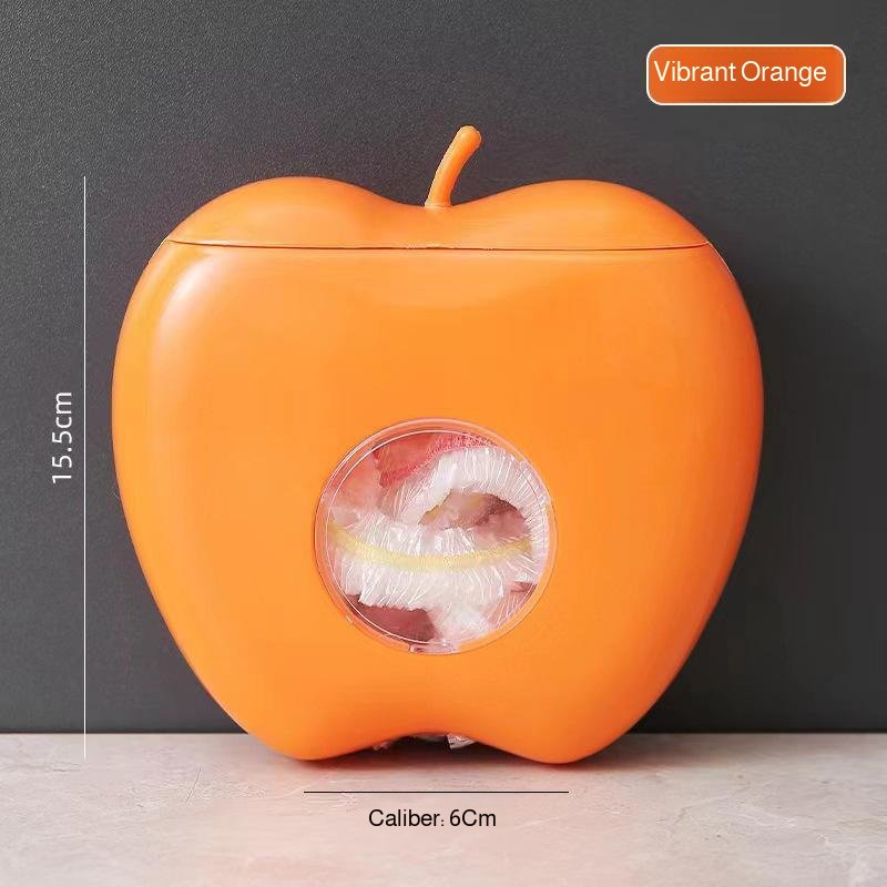 Multifunctional apple-shaped storage box household wall-mounted kitchen removable disposable plastic