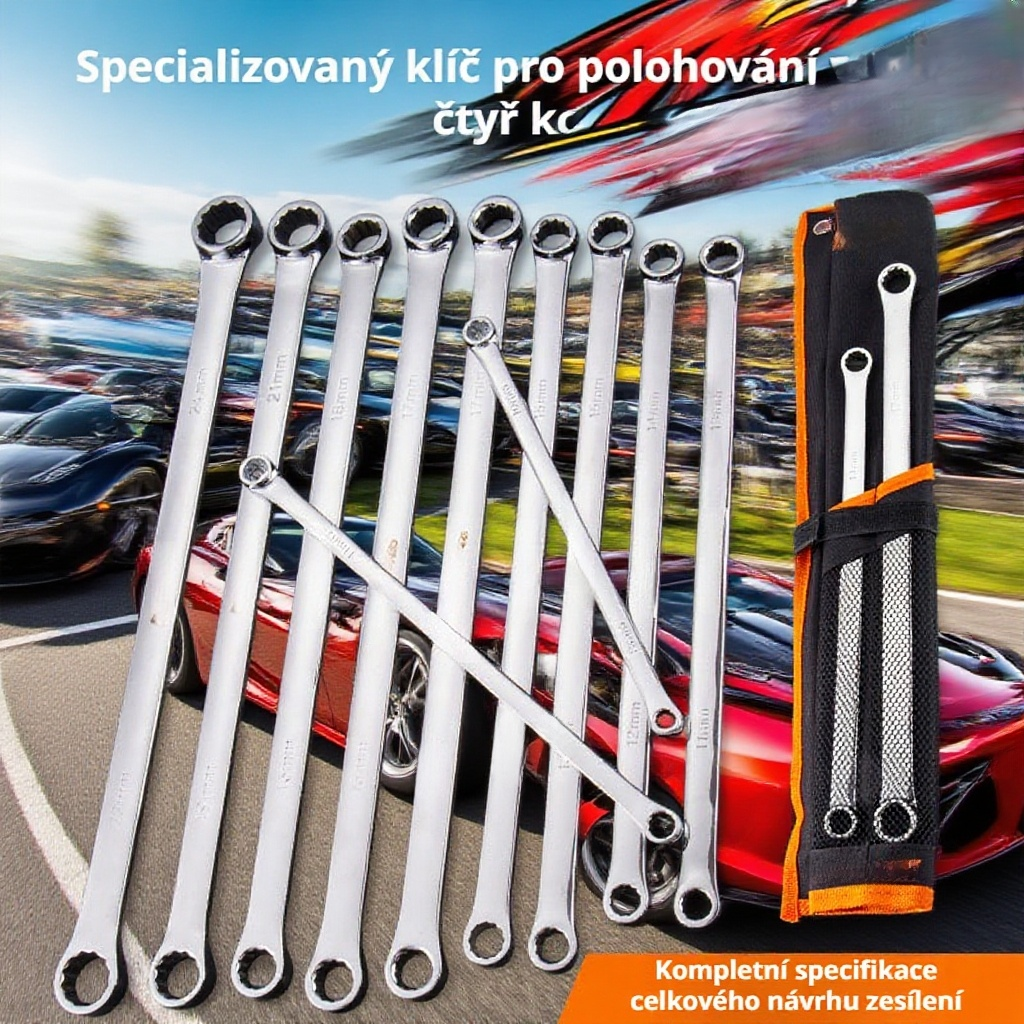 Prodloužený dvojitý klíč na auto s květinovým profilem