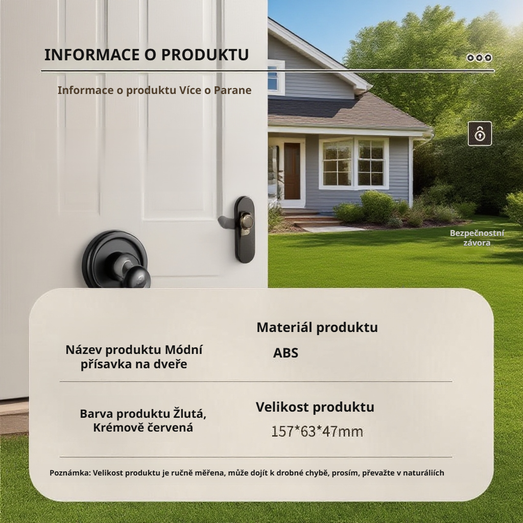 Odolný materiál přenosného zámku na dveře