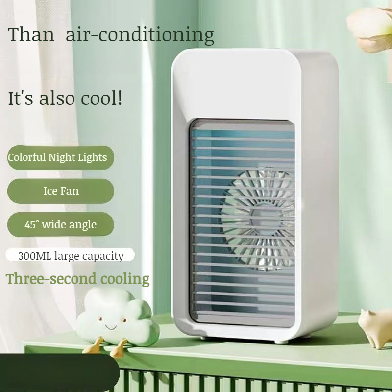 Home desktop air conditioning fan Cooler desktop mini mobile fan humidification spray cold fan