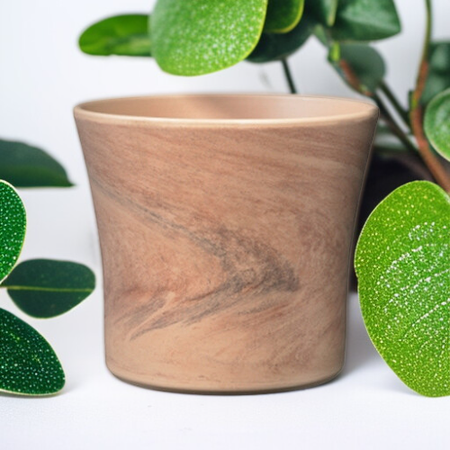 천연 마키아토 패턴 붉은색과 흰색 도자기 화분 무광택 점토 거친 도자기 통기성 녹색 난초 다육질 화분 트레이 포함