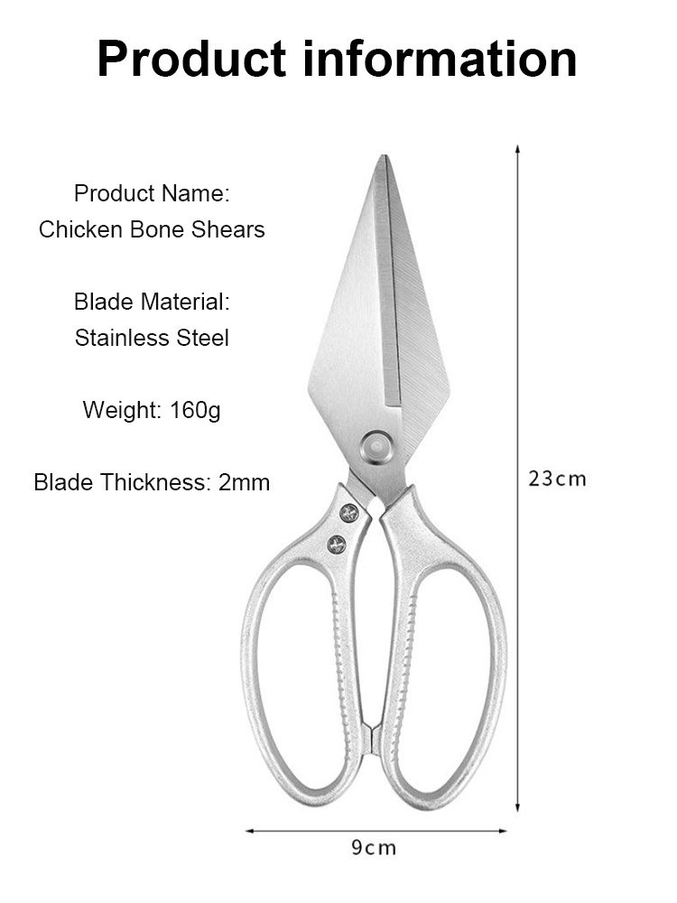 Stainless steel chicken bone shears (plastic handle)