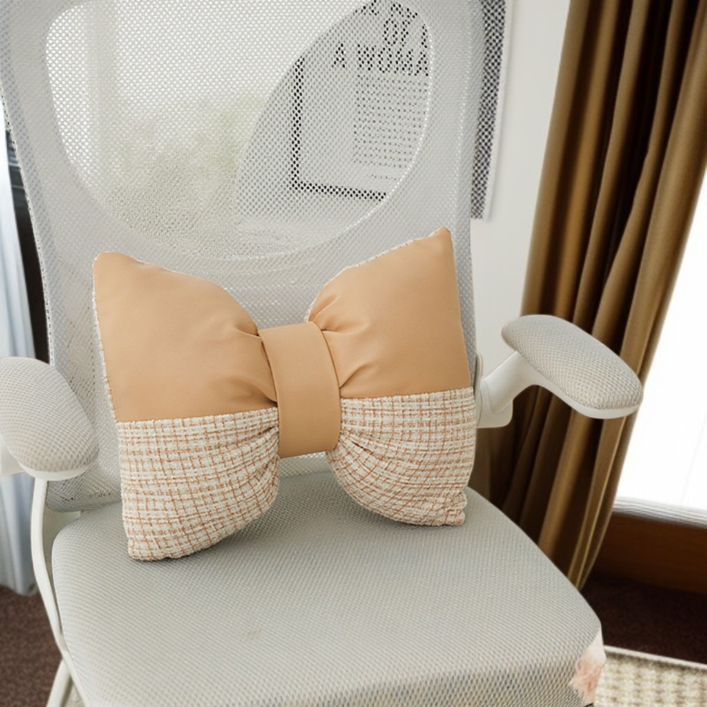 plush bow pillow