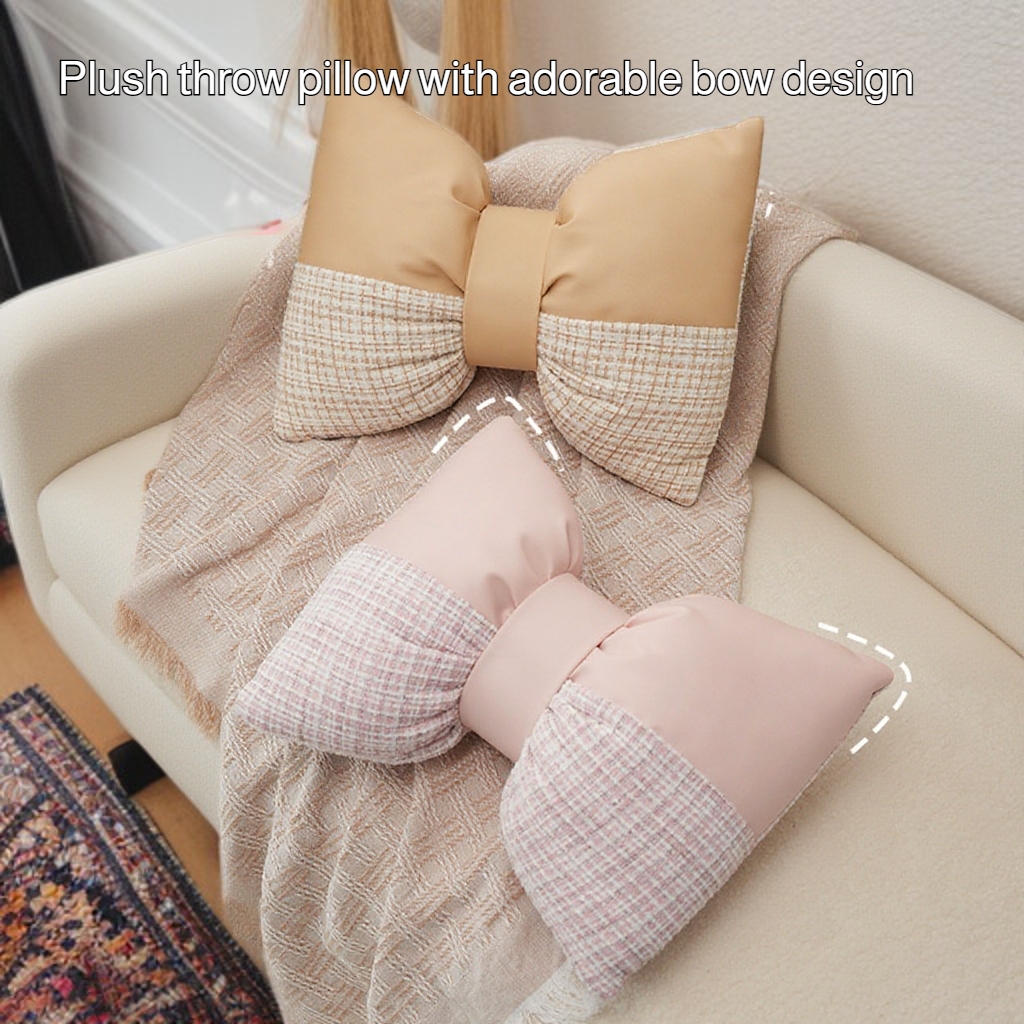plush bow pillow
