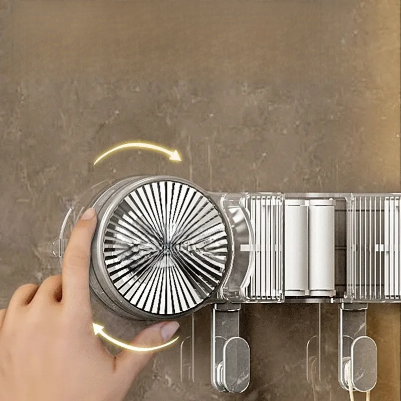 吸盤免打孔排拖把架