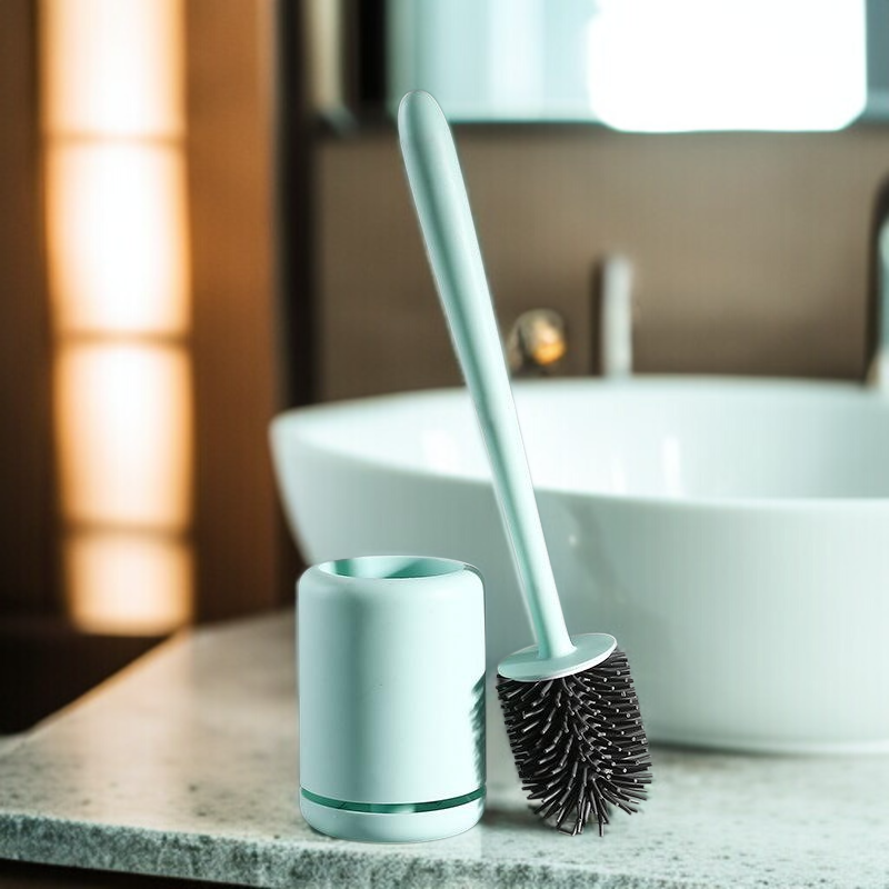 Toilet brush bathroom soft bristle toilet brush no water wall-mounted Nordic silicone cleaning brush