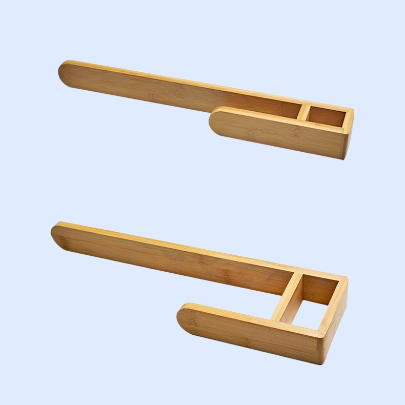 Bathroom storage rack punch-free bamboo towel rack