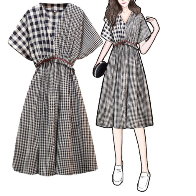 【綿麻ワンピース】快適、通気、可愛い、体型カバー、色あせしない