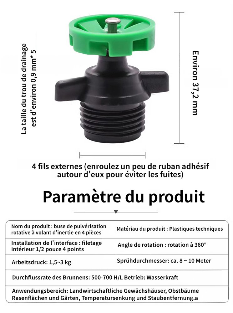HFH-Sprinklers rotatifs à roue libre