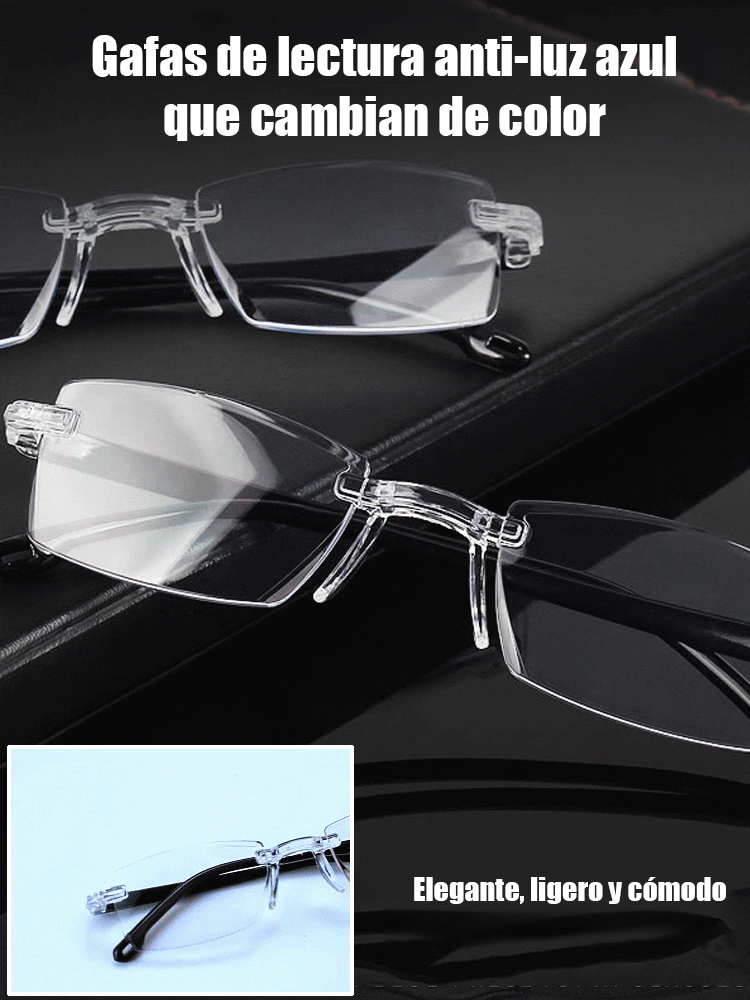 Gafas progresivas inteligentes sin marco con corte de diamante y protección contra luz azul