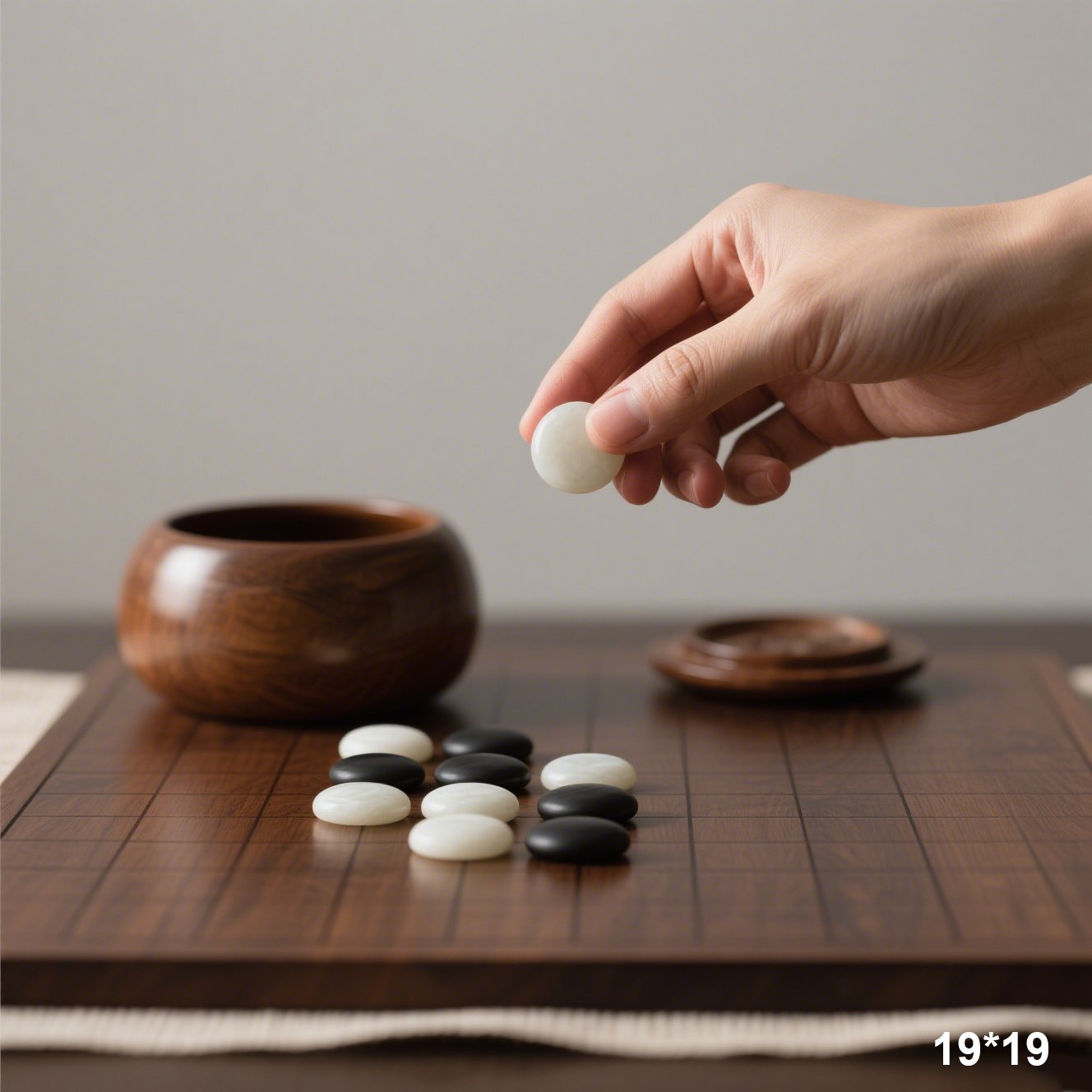 Traditionelles Go-Brett mit Spielfiguren