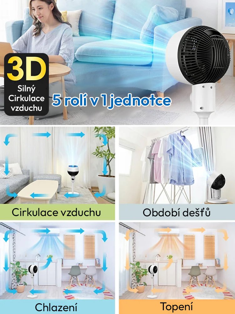 Ultra tichý podlahový energeticky úsporný cirkulační ventilátor