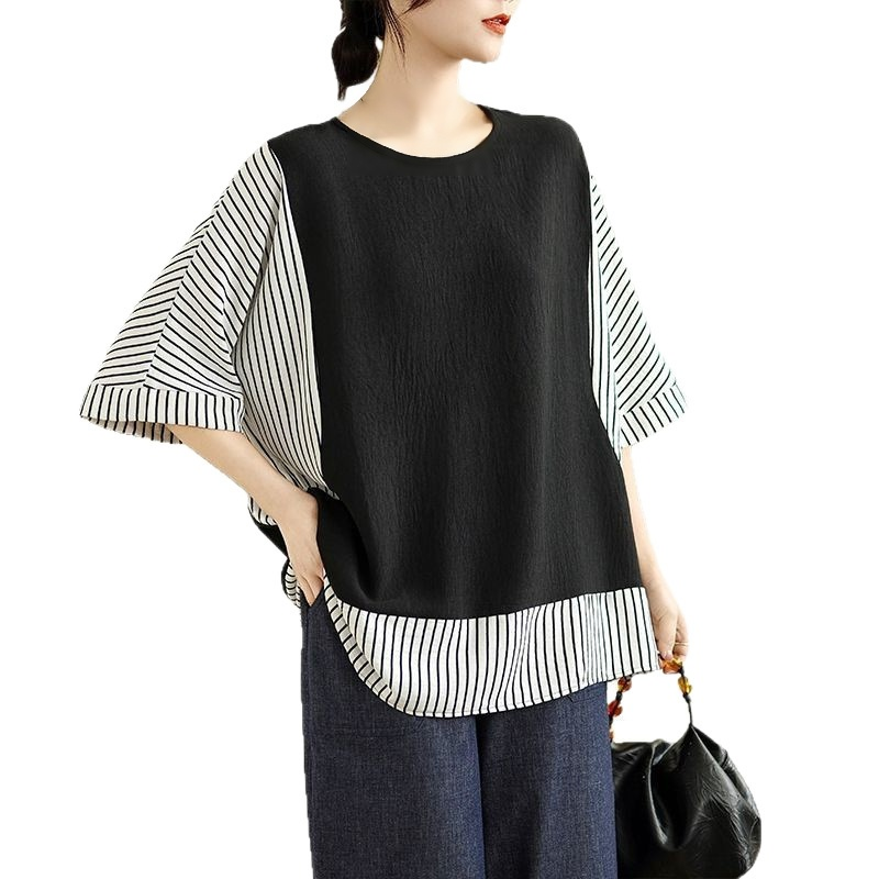 루즈핏 스트라이프 반팔