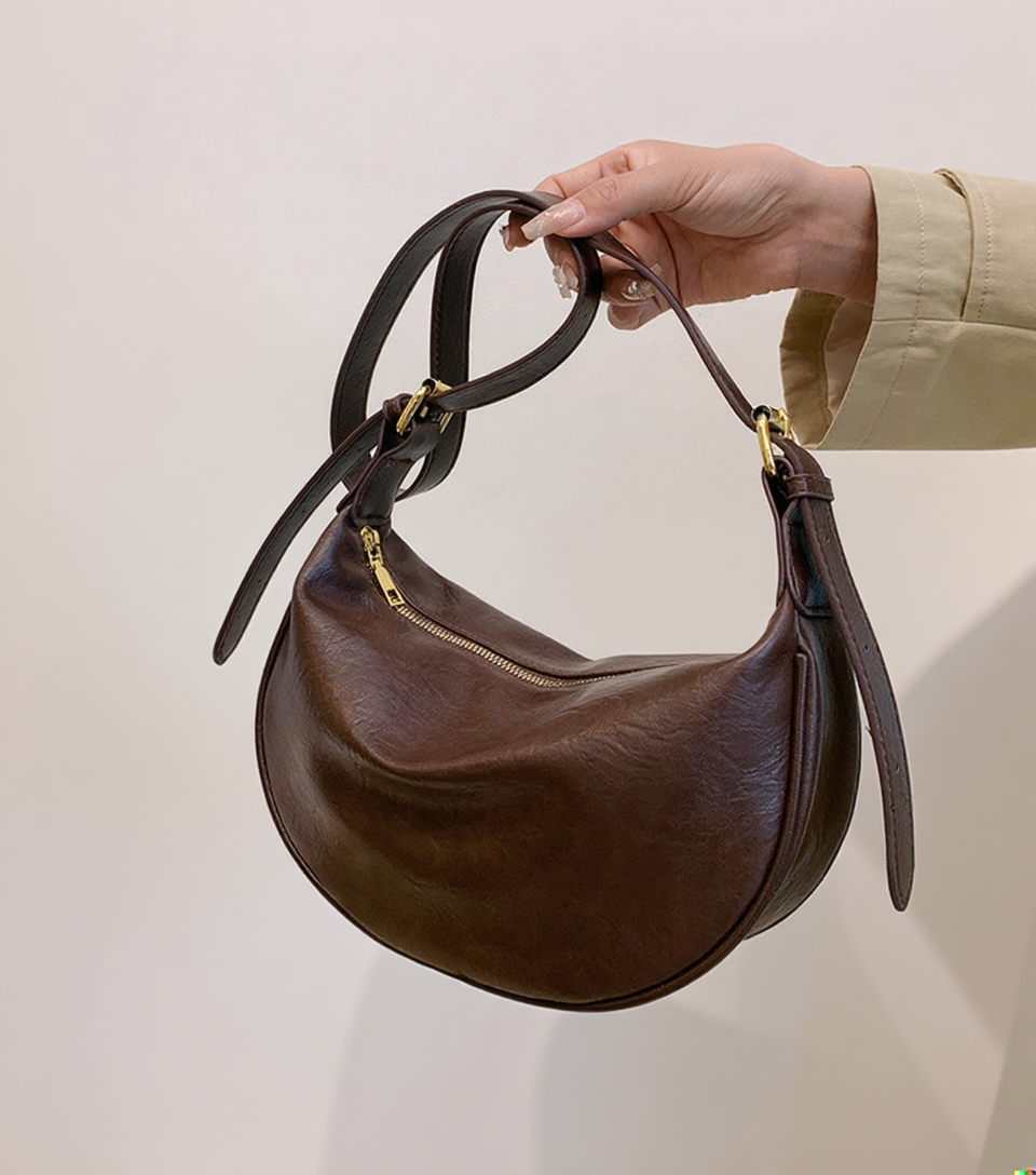 レトロ風レディース餃子バッグ全体画像