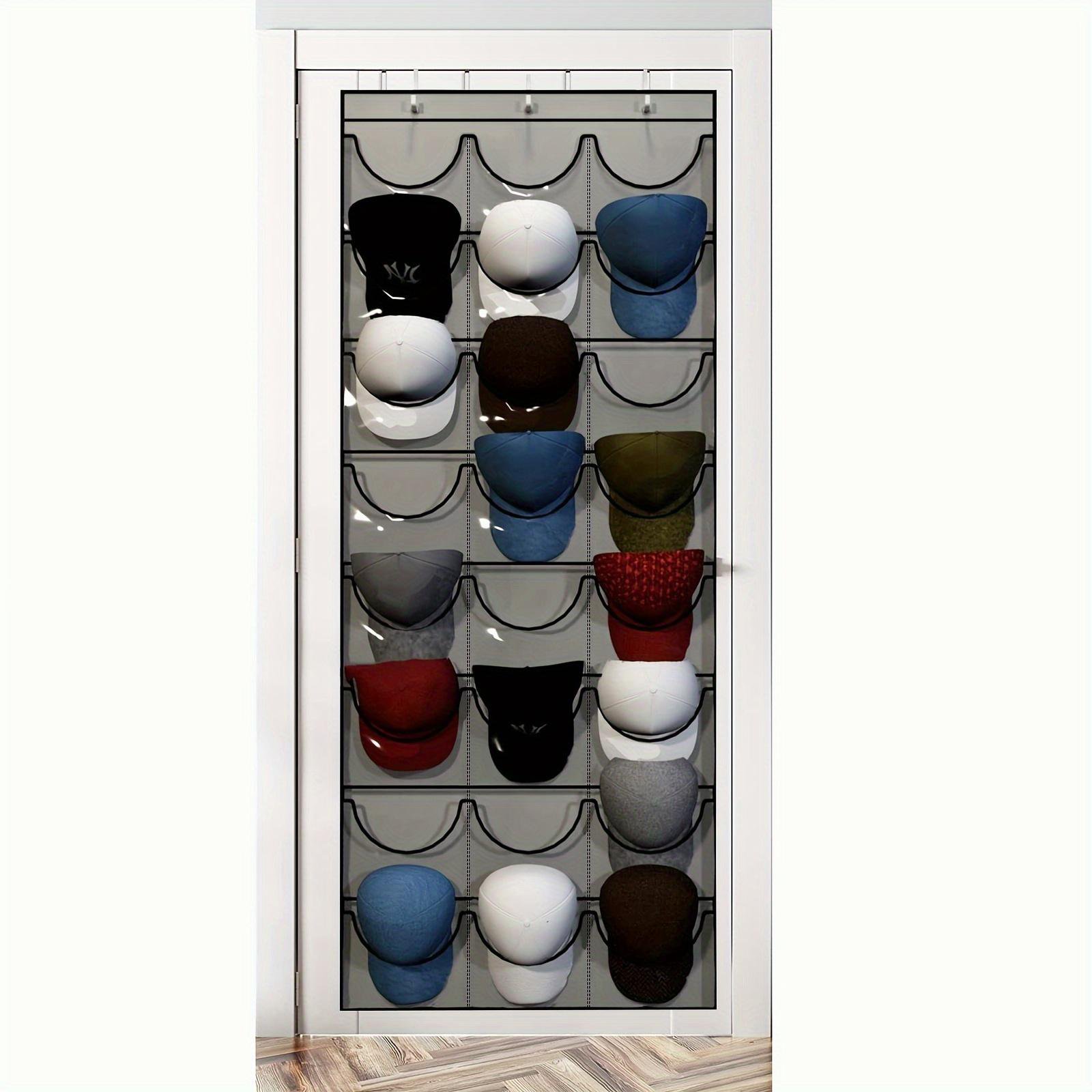 space-saving over the door hat organizer for caps