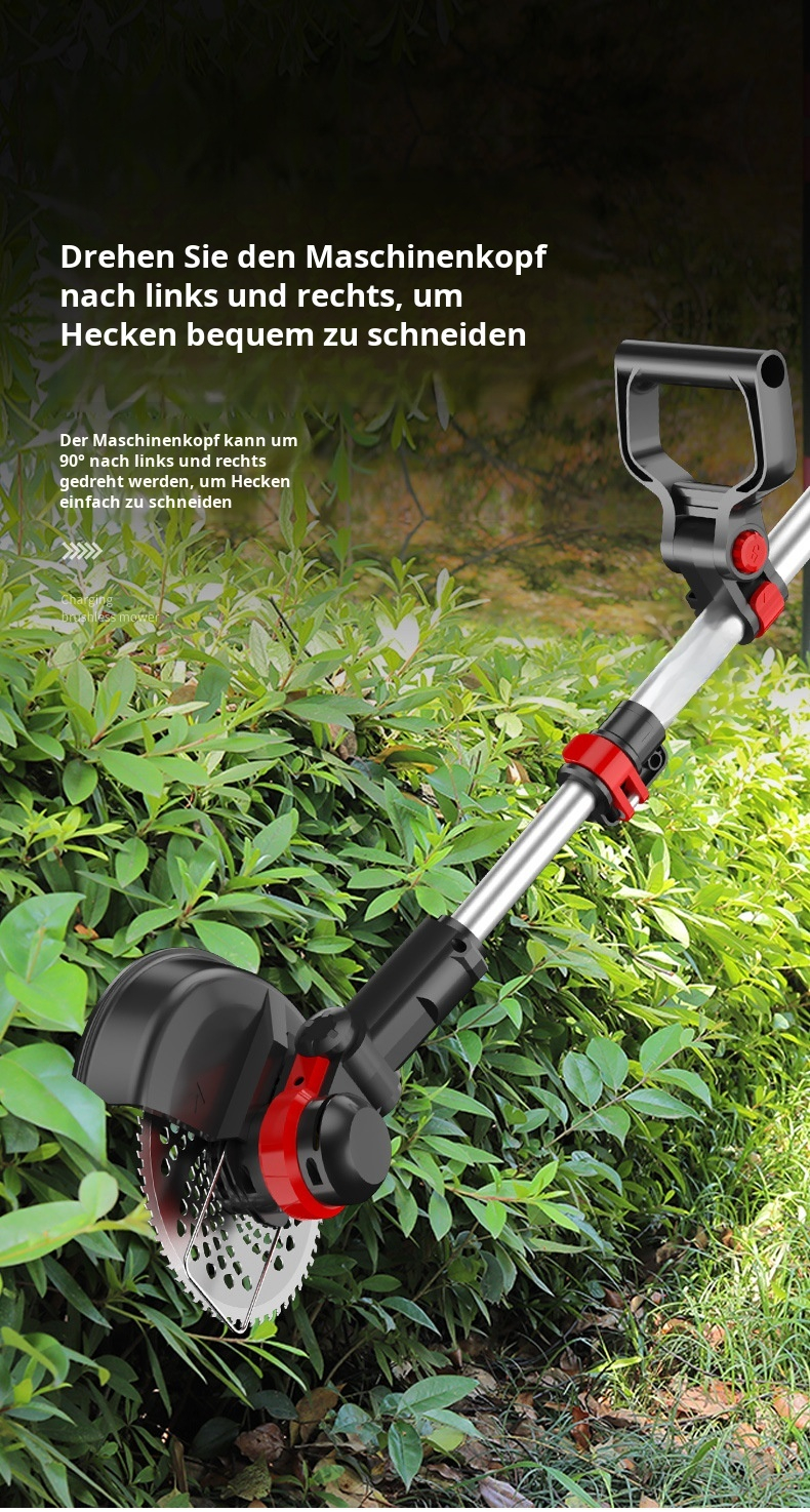 Detailansicht der Akkus am Rasenmäher