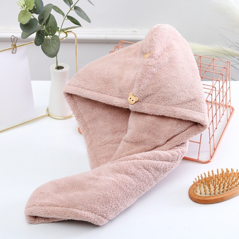 加厚高密珊瑚絨幹髮帽