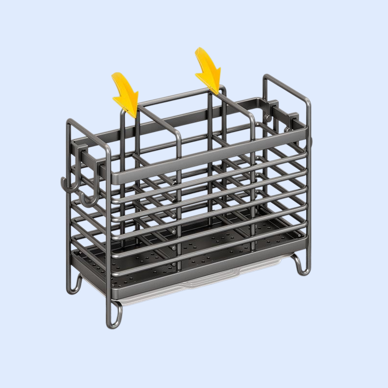 주방용 국자 수저 젓가락 거치대 물빠짐 정리대