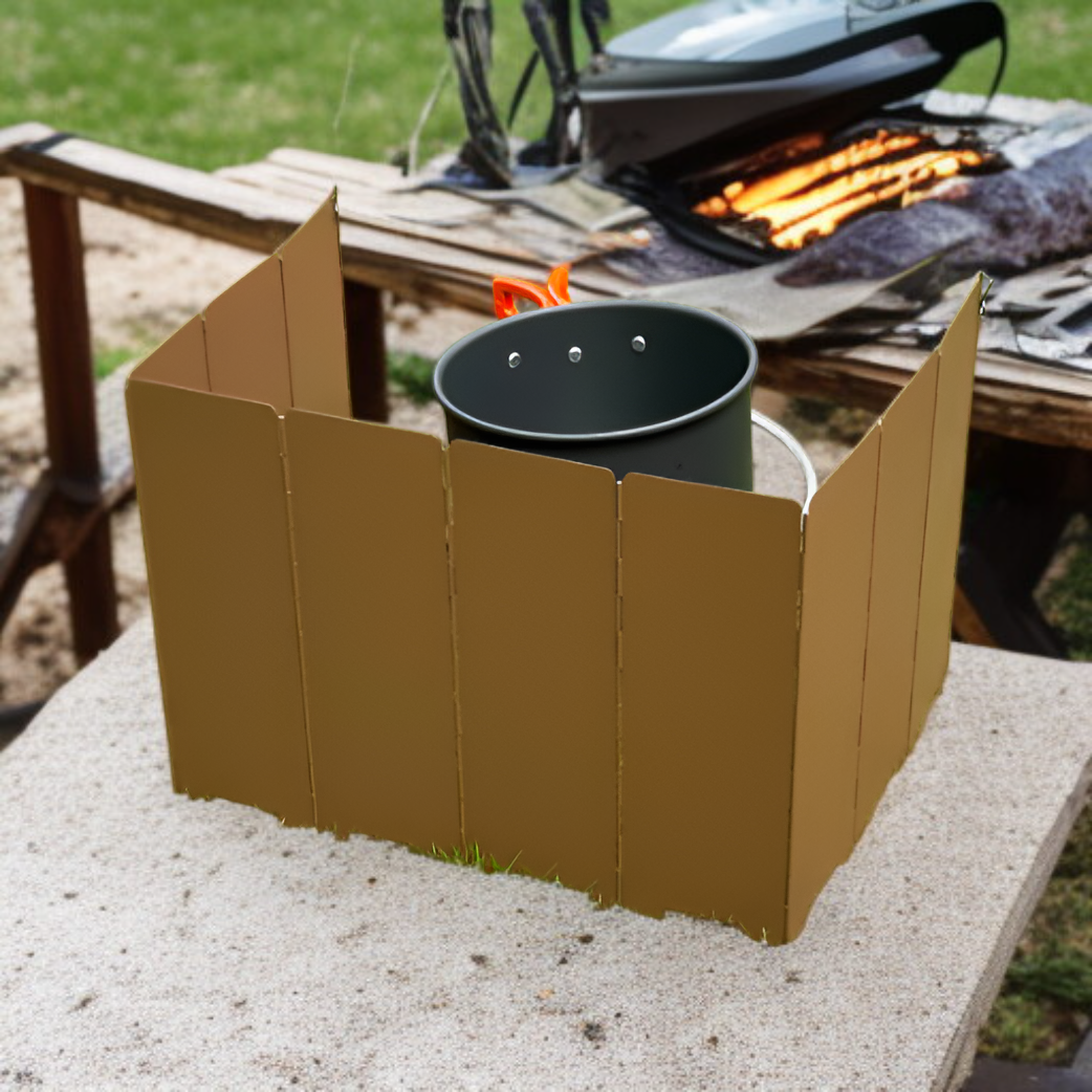 Outdoor cassette stove windshield windproof ultra-lightweight 188g campfire windshield camping enclo