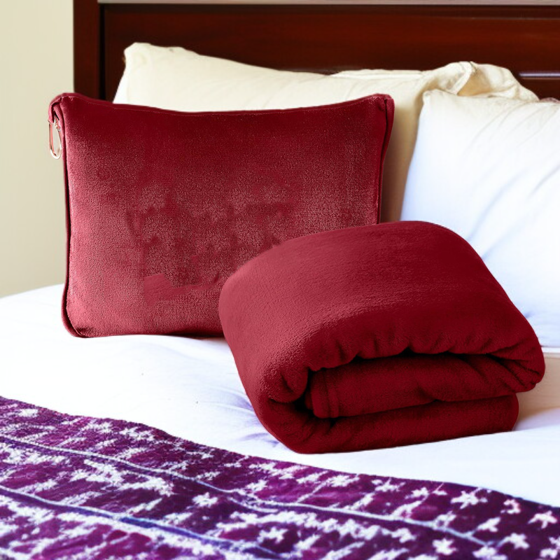 2イン1仕様のポータブルフランネル毛布