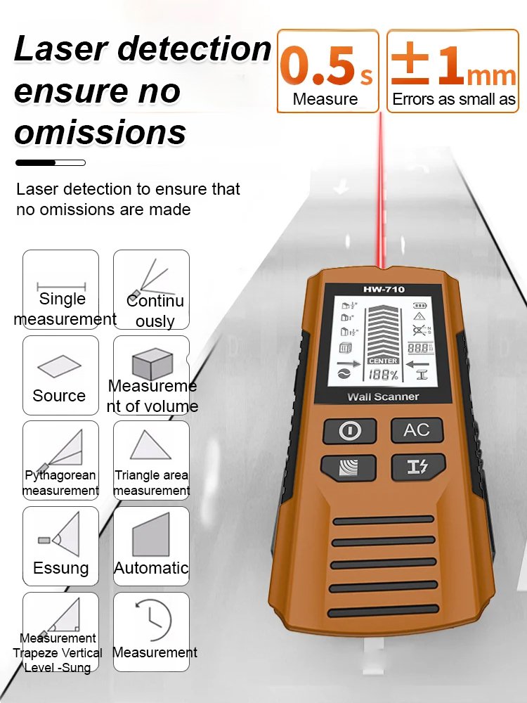 Multifunctional wall detector