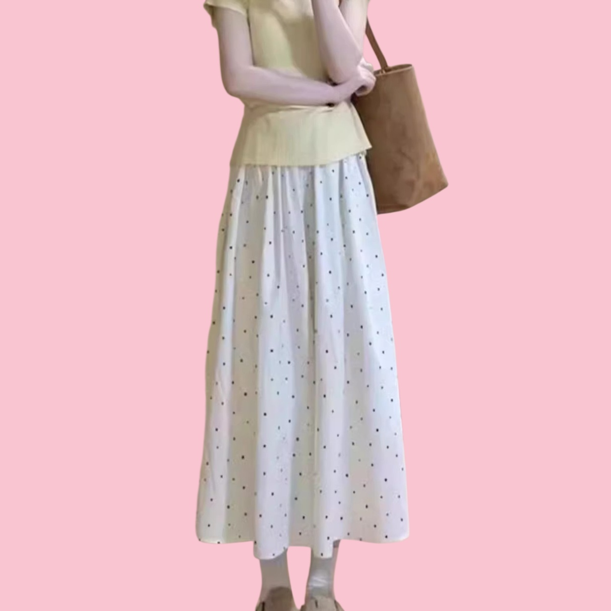 부드러운 웨이브 포인트 스커트