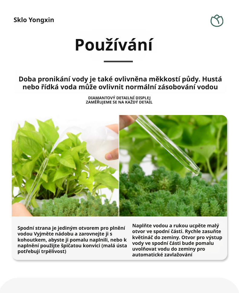 Zavlažovací koule pro zdravé a krásné rostliny