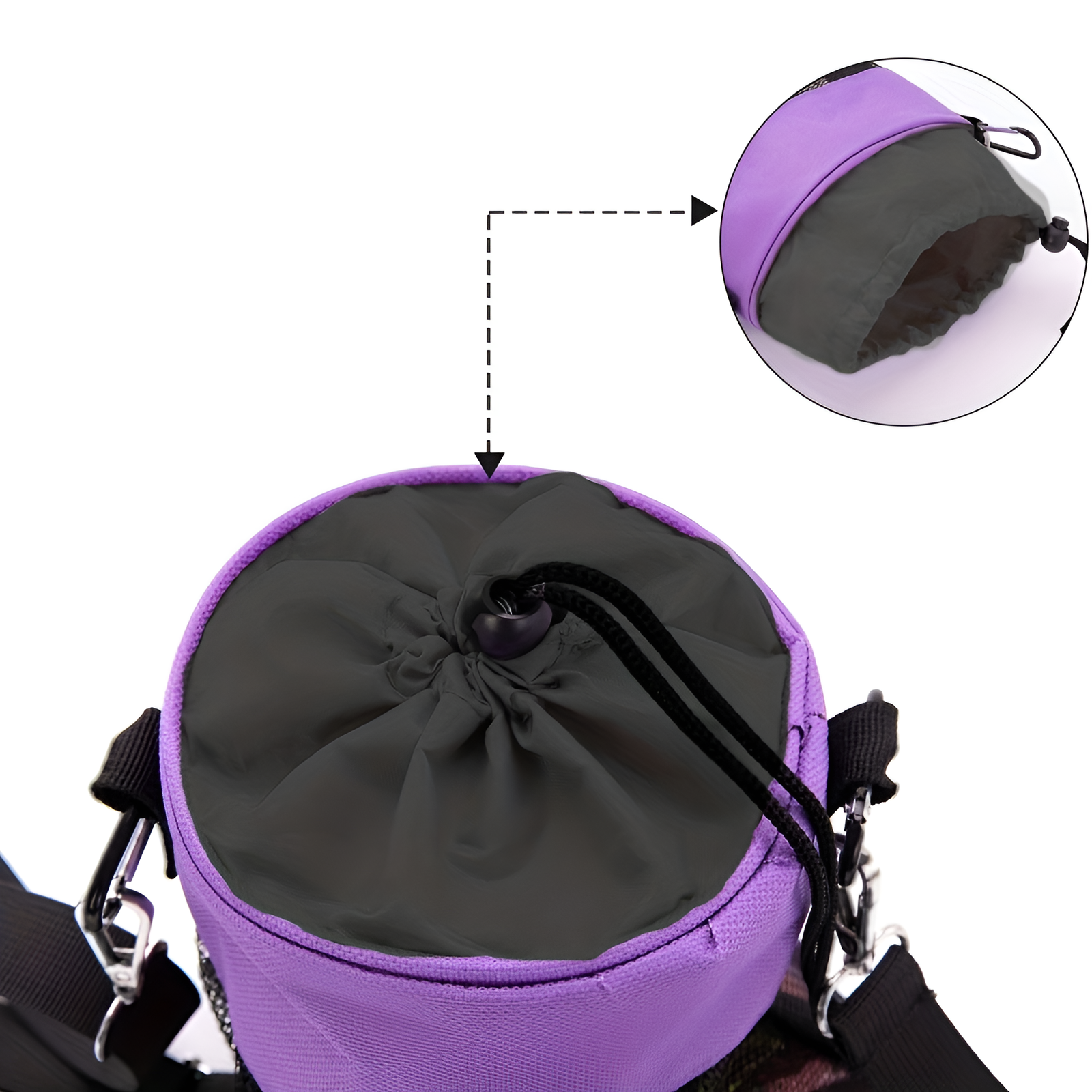 メッシュの洗濯ばさみバッグ。フック付き。洗濯ばさみを掛けられる。紐で閉じるタイプ。通気性と防湿性。