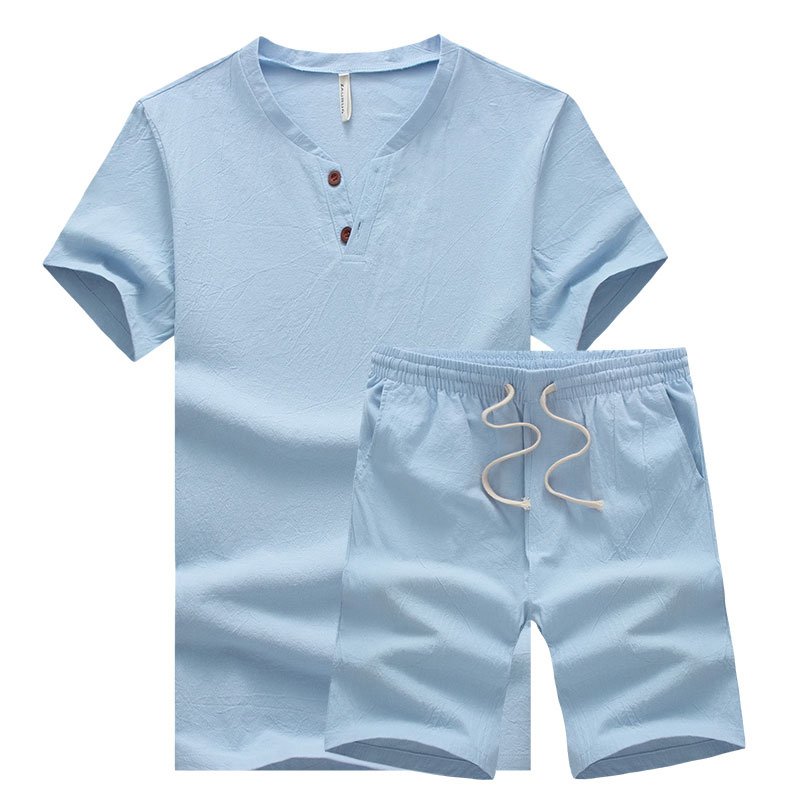 メンズ綿麻上下セット