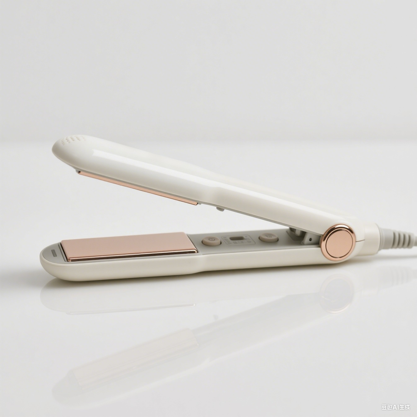 Detail žehlicí plochy kompaktní žehličky na vlasy