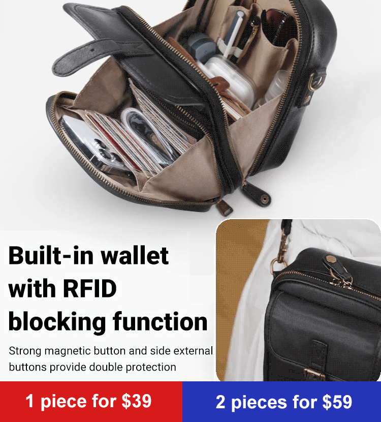 Vintage Double Layer Large Capacity Messenger Bag