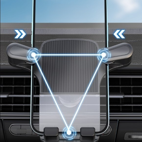 汽車出風口360度重力感應手機支架
