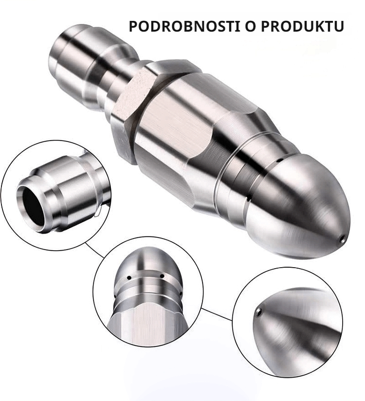 Silná čisticí tryska na potrubí