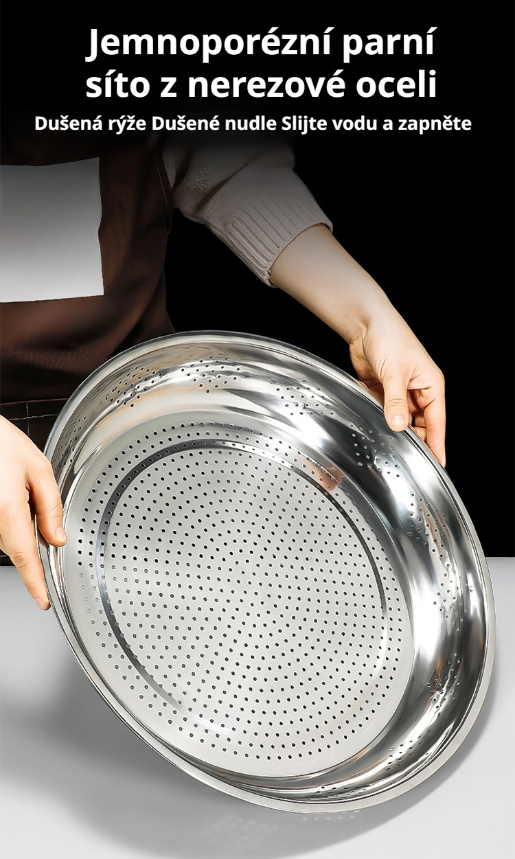 Vysoce kvalitní nerezový napařovací tác v kuchyni