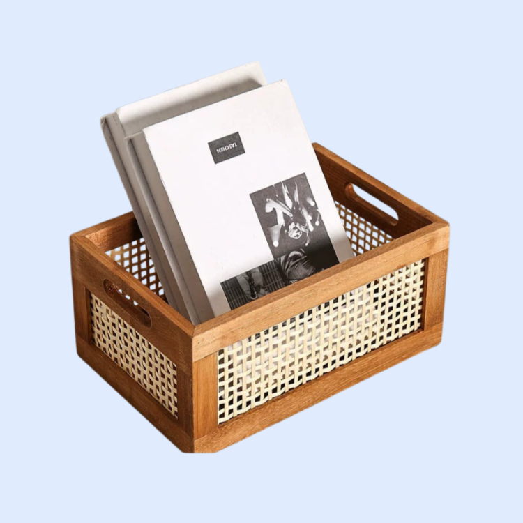 Hollow rattan kitchen storage box