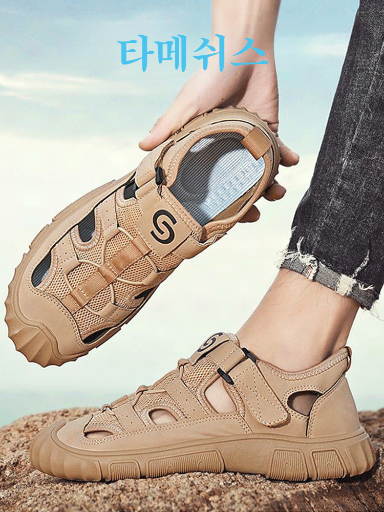 내마모성 미끄럼 방지 홀 슈즈 아웃도어 아쿠아 슈즈 남 여름 드라이빙 메쉬 펀칭 홀 슈즈 샌들