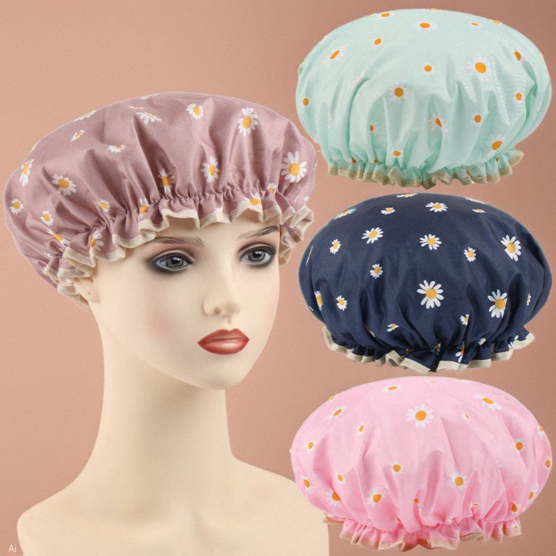 طبقة مزدوجة سميكة للماء غطاء الشعر المنزلية غيوم الزهور