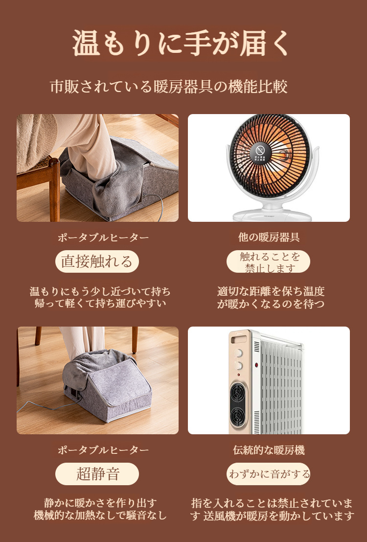 温度調節機能付きフットウォーマー